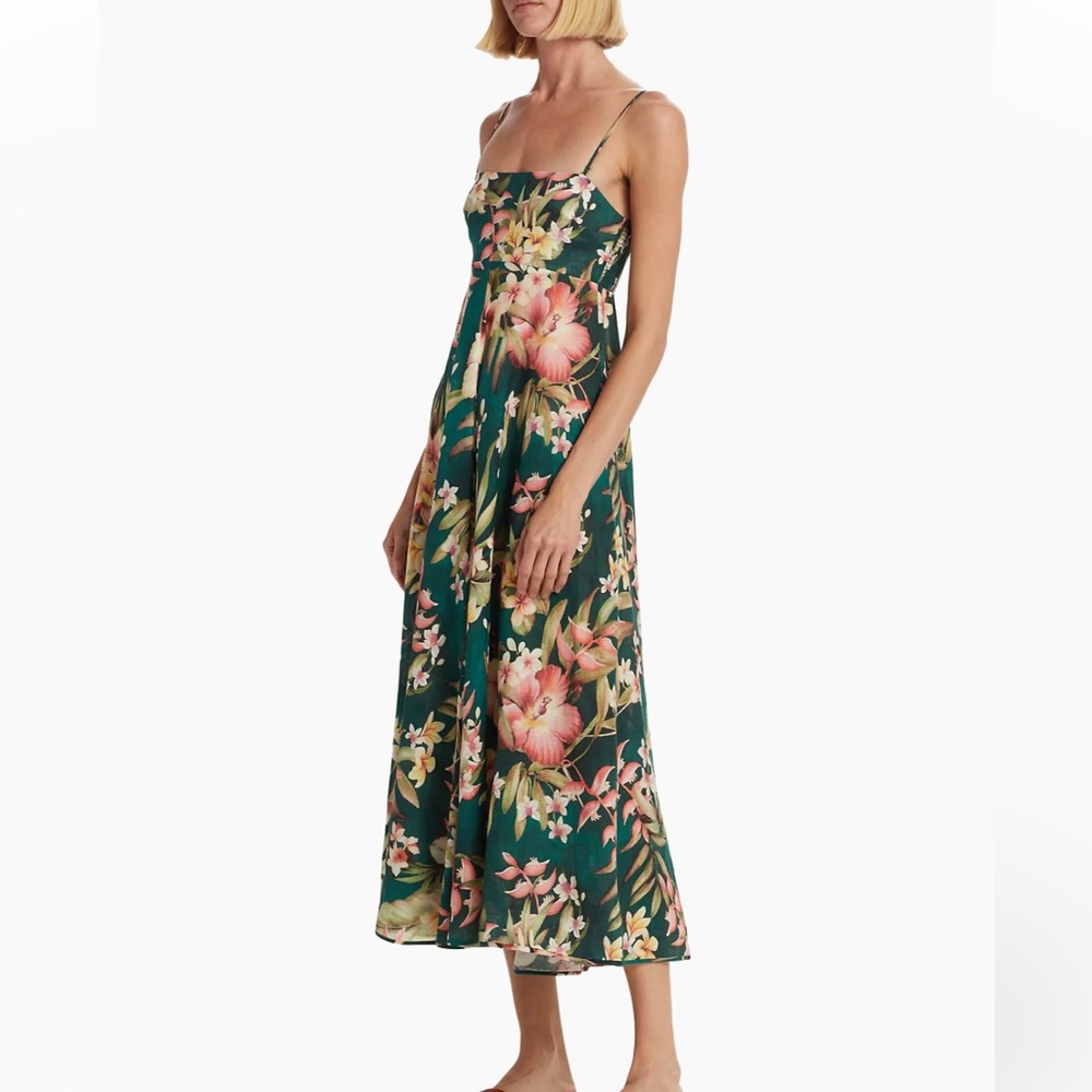 Zimmermann
Lexi Floral Linen Bandeau Midi-Dress.
